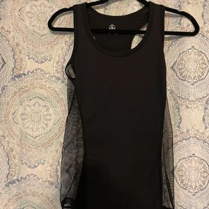 Missguided active black tank with mesh sides